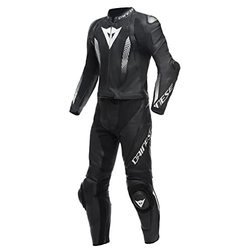 Dainese Laguna Seca 5 2-Teiler Perforierte Motorrad Lederkombi, schwarz/weiß, 52