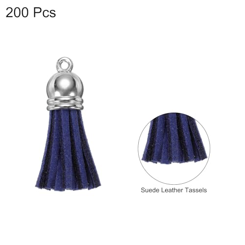 Borlas de cuero azul marino con acabado uniforme para joyería 4