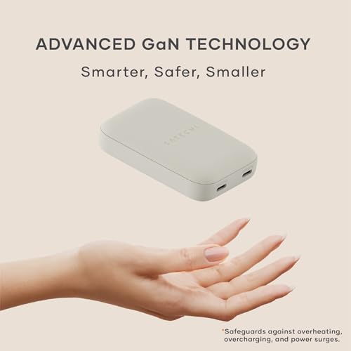 Image of Satechi OntheGo 67W Wall Charger, GaN USB-C Travel Charger (PD 3.0+PPS), 2 USB-C, 67W(1) /45W+20W(2), for MacBook Air /Pro /Neo, iPad Air /Pro, iPhone 17, Galaxy, Pixel, Steam Deck - Sand