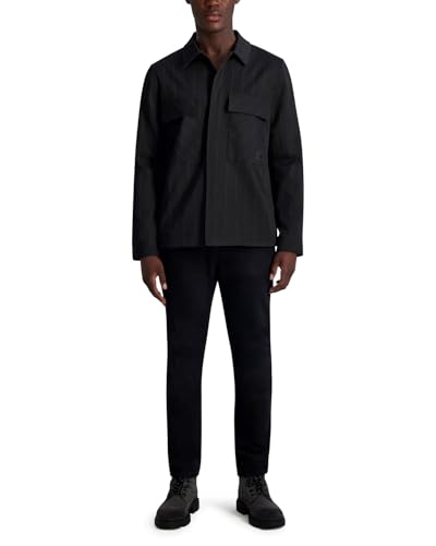 KARL LAGERFELD mens Long Sleeve Twill Check Jacket