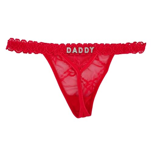 UIASKOWP Personalized Thong With Daddy Special Word Funny Custom Underwear Thong Low Rise Sexy...