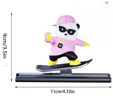 CLOUDSALE Car Skateboard Sliding Teddy Ornaments Cute Car Interior Deshboard Decorations for Car, Office, Home (Pink). 3