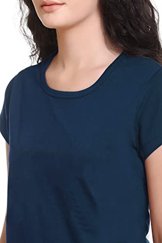 Image of GODFREY Women Round Neck Half Sleeve Cotton T Shirts