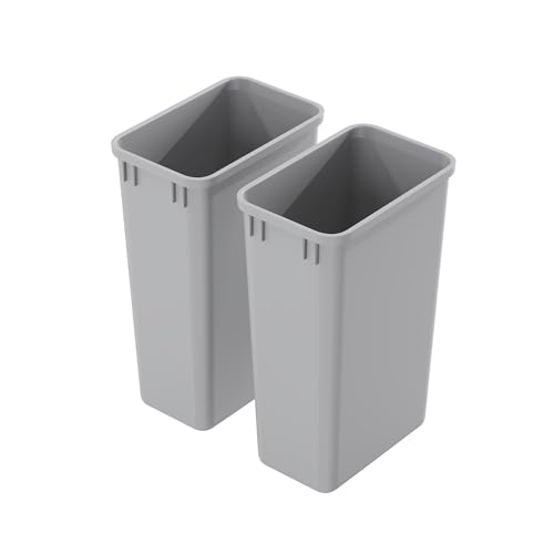 Dowell 2 Pack 50Qt Wastebasket Trash Container, 9/13Gal, Plastic, Stackable, Grey
