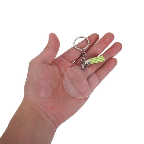 Evita llaveros rotos con este kit de acrílico redondo portátil y borlas resistentes 4