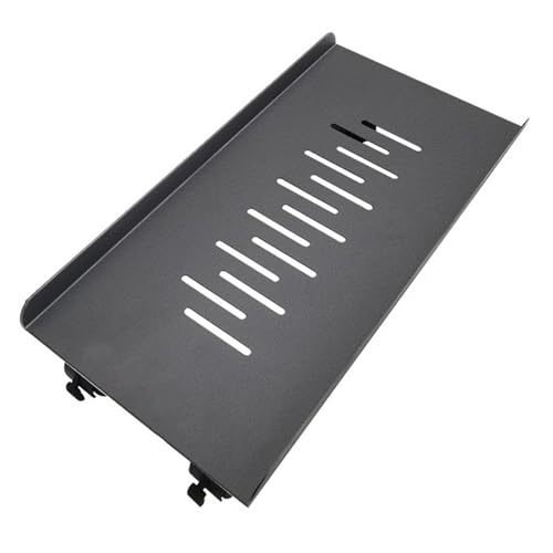Soporte para CPU de torre PC, soporte metálico con ruedas giratorias - Soporte pesado para escritorio, carrito para torre PC, soporte para torre PC en el suelo para la mayoría de las PC gaming, color negro, 400 x 200 mm