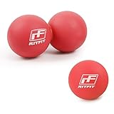 RitFit Massage Ball Set (1 Peanut Massage Ball &1 Lacrosse Ball) for Myofascial Release, Trigger Point Therapy, Muscle Knots, and Yoga Therapy, Bonus Free Carry Bag and Workout Guide