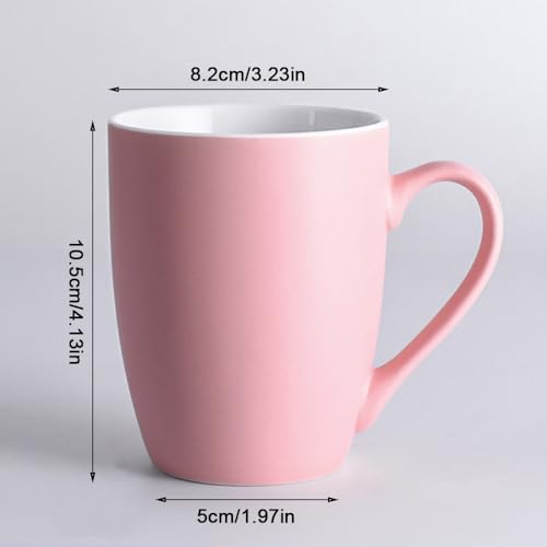 Taza de café cerámica 350ml con asa color rosa miniatura 2