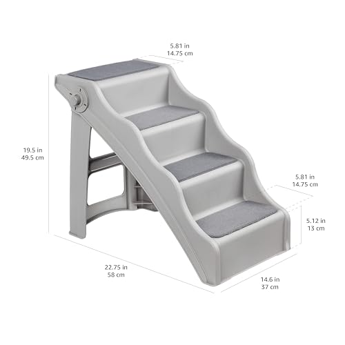 Amazon Basics Foldable Non-Slip Pet Stairs, Steps for Dogs and Cats,...