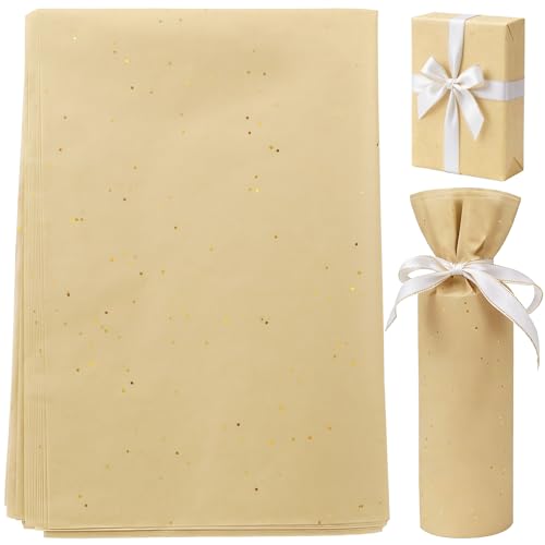 12 Feuilles de Papier de Soie Brillant Brun 50x70cm, Papier Scintillant pour Bouquets de Fleurs, Emballage Cadeau Anniversaire et Accessoires de Loisirs...