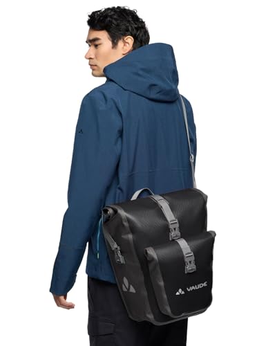 VAUDE Fahrradtasche für Gepäckträger Aqua Back Plus Single 1 x 25 L in schwarz, Hinterradtasche...