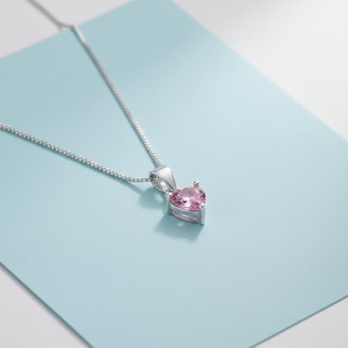 Image of Parnika 925 Sterling Silver Heart Solitaire Zircon Pendant for Women and Girls | Gift for Women n Girls | With Certificate of Authenticity | Pendant Only | Locket|