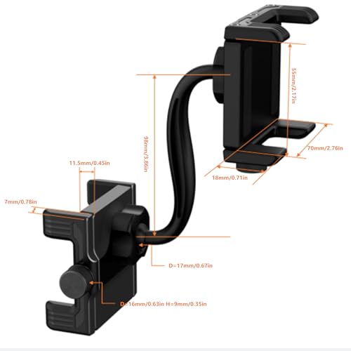 Support de téléphone pour rétroviseur auto stable et universel - 5