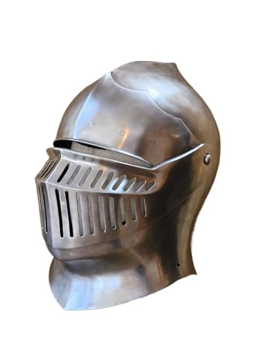 ThisToffGuys Casco de sallet de finales del siglo XV con visera, armadura de caballero cerrada de estilo italiano, ideal for recreaciones históricas y personalización.