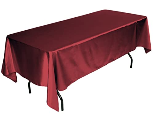 Tektrum 60 x 102 inch 60"x102" Rectangular Silky Satin Tablecloth - Premium Fabric - Best for Wedding Party Banquet Events Restaurant Kitchen Dining Decoration - Burgundy Color
