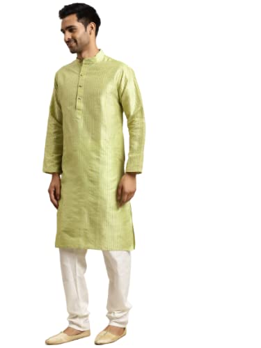 Image of SOJANYA Men's Jacquard Silk Long Kurta - Diwali Celebration Ethnic Wear for Men