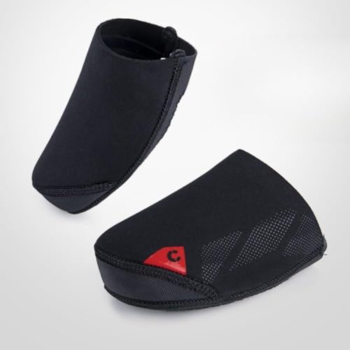 NiuLumea Fundas para zapatos de bicicleta, antideslizantes, térmicos, protectores de media punta, resistentes al viento, resistentes al agua, SBR y unisex, para M/L/XL, color negro