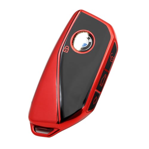 Image of Creativity For BMW X5 Key Fob Cover accessories (Red Key Case) | Advanced soft TPU key box Suitable for BMW 2023-2026 New 5 7 Series iX XM IX3 i7 X1 X5 X6 X7 key