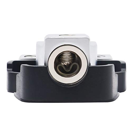 Recoil DB12 2 Way Power Distribution Block, 1 X 0/2/4 Gauge in / 2 X 4/8 Gauge Out Power Distribution Ground Distributor Block for Car Audio Amplifier Splitter