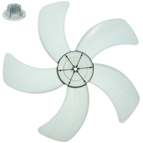 HOLIDYOYO Reemplazo De Aspas De Ventilador De Plástico Aspas De Ventilador De Pie De 14 Pulgadas Con Cubierta De Tuerca Piezas De Reparación De 5 Hojas Para Ventiladores De Pedestal De Mesa