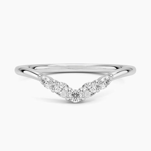 Moissanite Wedding Ring for Women, Engagement & Anniversary Band with Curved Solitaire Accents in 925 Sterling Silver or 10K 14K 18K Solid Gold Gift for Her3