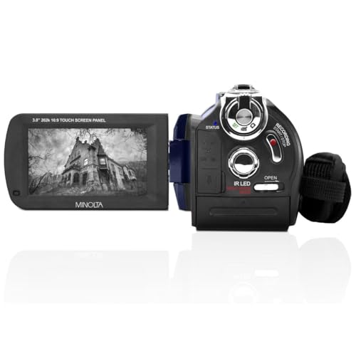 Image of Minolta Showtime MN4K40NV 4K Camcorder, Night Vision, 30MP, 16X Zoom -Blue