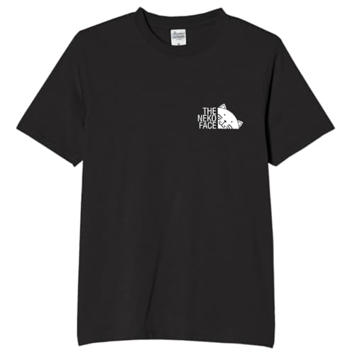 [オリメイク] ネコフェイス 猫 ネコ フェイス tシャツ 面白tシャツ ネタtシャツ おもしろt シャツ 文字 ブラック Lサイズのサムネイル