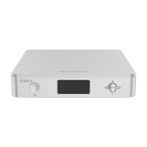 Topping D50 III Desktop HiFi DAC Preamplifier with Remote Control (Silver)