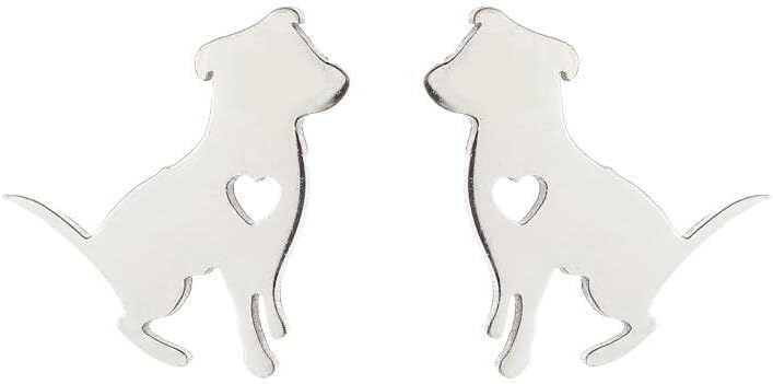 Stainless Steel Cute Tiny Puppy Dog Stud Earrings for Women Girls Dog Lovers Charming Jewelry Gift