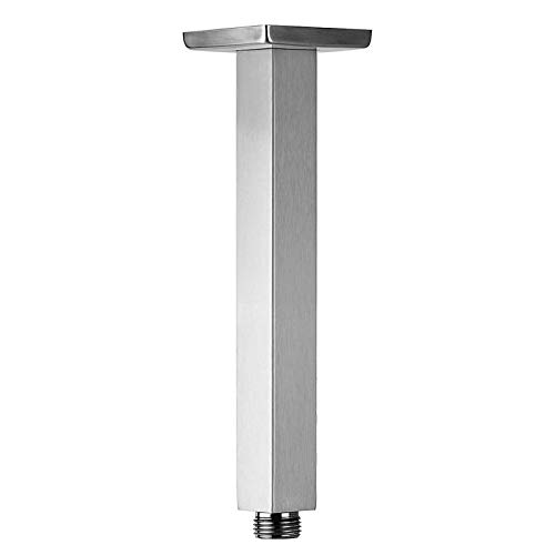 Anpean 8 Inch Square Ceiling Mounted Shower Arm and Flange, Brushed Nickel