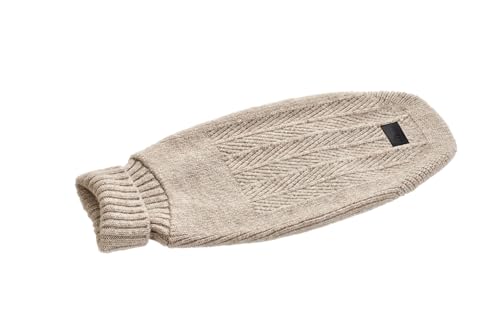 Hunter Hundepullover GENF, Farbe: beige, Strickpullover für kalte Tage, weich, anschmiegsam, recyceltes Polyester, waschbar, umgschlagbarer Halskragen, hohe Elastizität, Größe: 25
