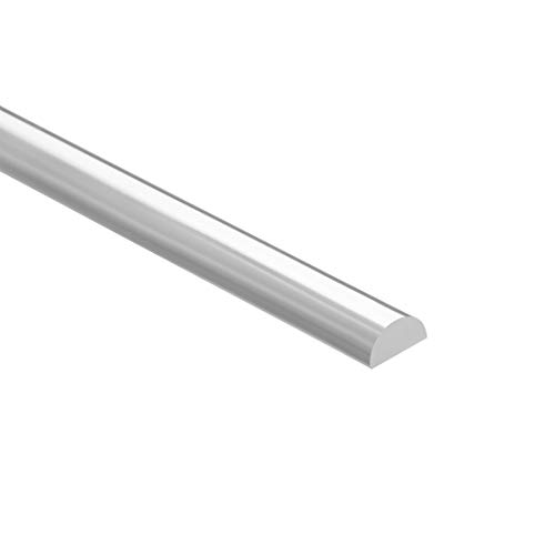 Image of uxcell Acrylic Round Rod,5mmx10mmx250mm Clear,Semicircle Shape Solid Plastic PMMA Bar Stick 4pcs