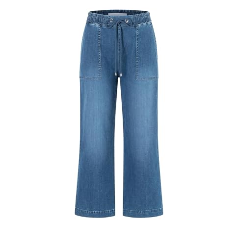 MAC Damen Culotte Jeans, Casual Denim, Regular Fit, Blue Basic Authentic, 38