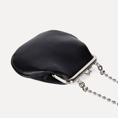 Elegant Beaded Evening Bag with Chain Strap PU Leather Shoulder Bag for Women Kiss Lock Wedding Purse4