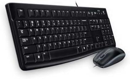 Logitech MK120 Wired Keyboard and Mouse for Windows, Optical Wired Mouse, USB Plug-and-Play, Full-Size, PC/Laptop, QWERTY Pan-Scandinavian Layout - Black