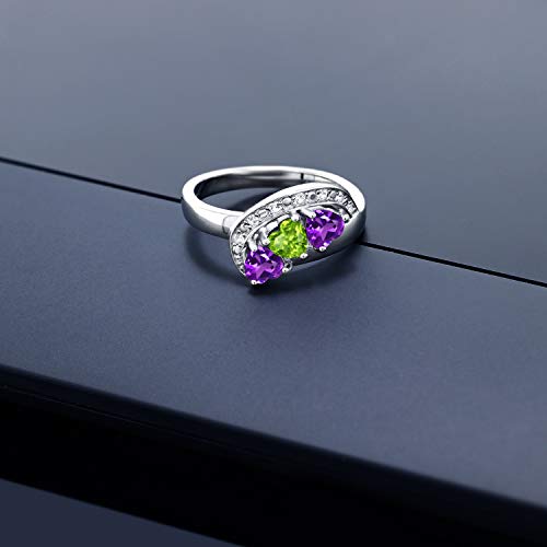 Gem Stone King 925 Sterling Silver Customized and Personalized Engagement Promise Name Engraved 3 Heart Shape 4MM Gemstone Birthstone Ring For Her Women3