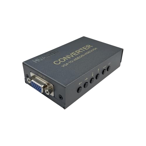 Huasion VGA zu AV Converter mit Composite und S-Video Ausgabe - PC zu TV und Projektoren