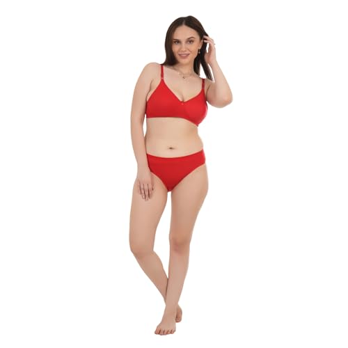 Image of UNITRUST Premium Lingerie Set with Full Coverage Non-Padded Bra and Hipster Panty Set