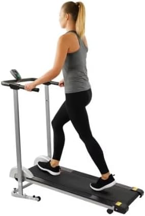 Manual Walking Treadmill, Non-Electric, Foldable Design, Fixed Incline, Digital Display