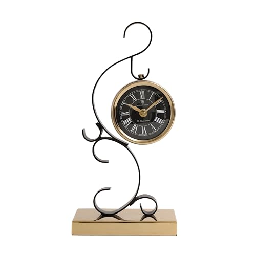 Image of Decor de Maison Handcrafted Stellar Mirage Luxury Table Clock for Livingroom,Bedroom,Studyroom | Desk /Table Clocks for Home Decor | Silent Analog Table Clock | Best for Gifting (Gold)