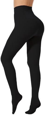 Opaque Tights for Women High Waist Control Top Pantyhose Run Resistant Footed Tights