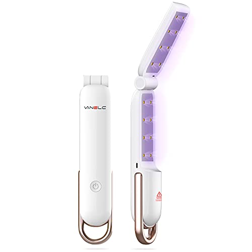 VANELC UVC Light Sanitizer Wand, Portable UV Light Sanitizer, Foldable Handheld Ultraviolet Sanitizer Machine, Chargeable for Home Hotel Travel Car Kills 99% of Germs Viruses