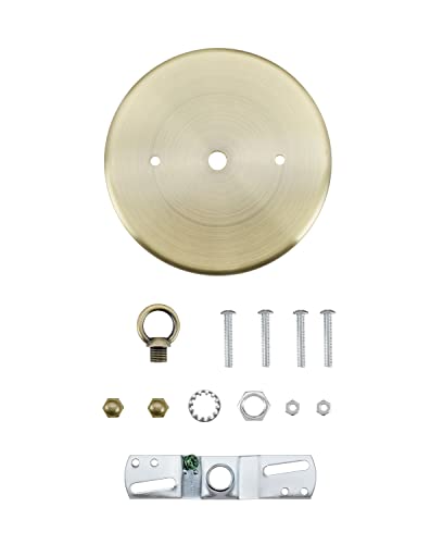 Image of Aspen Creative 21505-41, Contemporary Chandelier & Light Fixture Canopy Kit w /Collar Loop, Antique Brass, 5-1 /8 inch Diameter, 7 /16 inch Center Hole