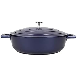 Cazuela Horno Para Inducción MasterClass Cazuela con Tapa de Aluminio Fundido Apta para Inducción y Horno, 28 cm / 4 L – Azul Metalizado