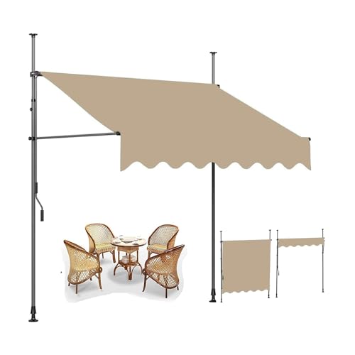 Store de terrasse rétractable auvent manuel extérieur abri solaire balcon 2,5m