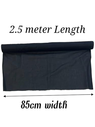 Image of Cotton Lining Cloth 2.5 Meter | for Kurta | Womens Dresses| Lining Materials | Stiching Material (Black)