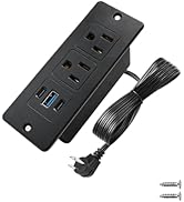 Recessed Power Strip Fast Charge with USB C 20W &amp; USB A 18W,2 Outlets 3 USB Ports(2 USB C+1 USB A...