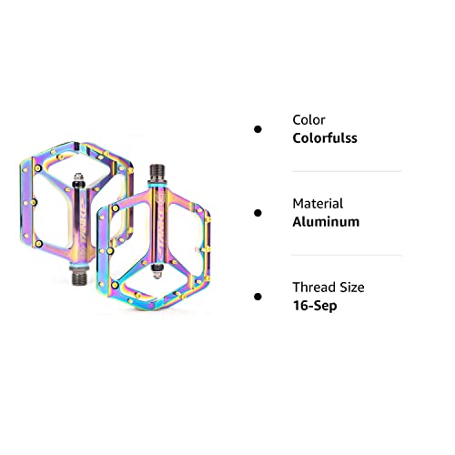 Haimim Road Bike Pedals 9/16 Sealed Bearing Mountain Bicycle Flat Pedals Lightweight Aluminum Alloy Wide Platform Cycling Pedal For Bmx/Mtb -Universal Lightweight Aluminum Alloy Platform Pedal #TOP6