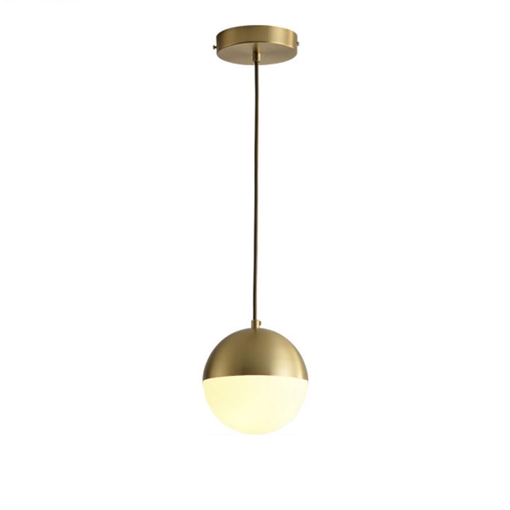 RSZCSMO Modern Minimalist 5.9-inch LED Dining Table Chandelier Nordic Living Room Bedroom Copper Glass Chandelier is Suitable for Bar Cafe Hotel,Lighting Fixture