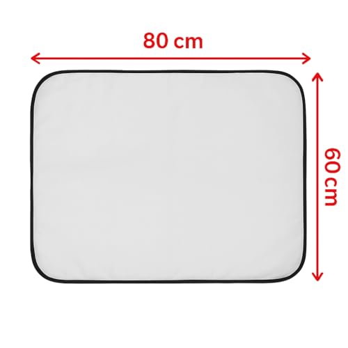 Tapete Higiênico Lavável para Cães, Kit com 6 Unidades, 80 x 60 cm, Branco, Base Impermeável